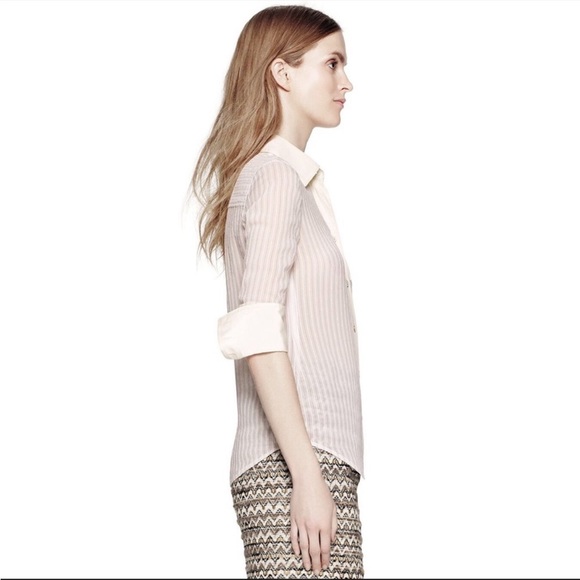 Tory Burch Misty Silk Blouse Ivory Combo Size 0 XS - Picture 4 of 15